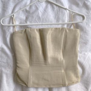 H&M SHIMMERY GOLD CORSET TOP